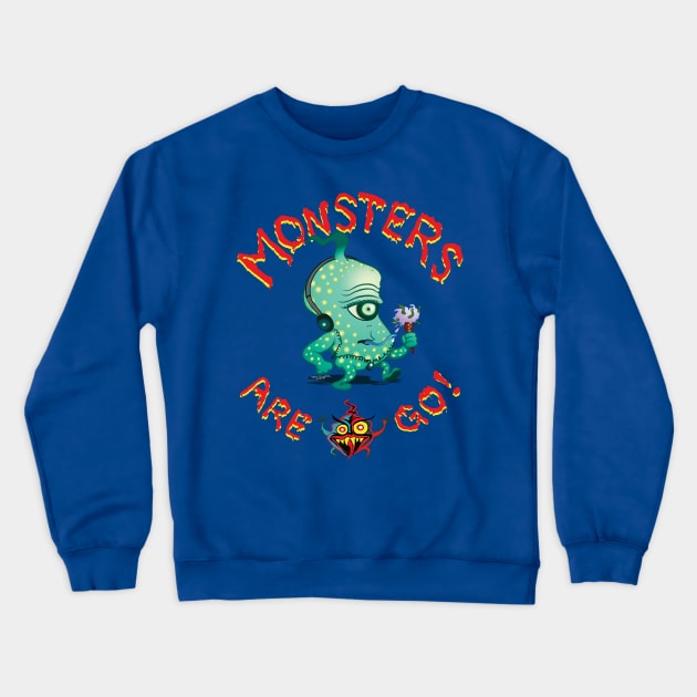 Monsters-are-Go!06 Crewneck Sweatshirt by RickLucey